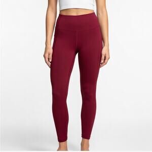 VOGO Athletica Burgundy High-Waist Pocket Leggings Size L Red Yoga Pants